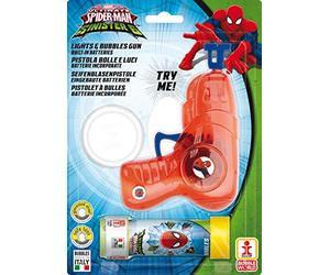 Dulcop - 500.086000 - Spiderman - Pistolet à Bulle et Lumière - 14,8 x 10,9 x 4,55 cm - Tube de Savon - 60 ml - Coloris Aléatoire