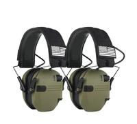 DulElectronic Shooting Earmuff,Anti-bruit,Sauna,Téléphone,Amplification du son,Protection auditive,Casque pliable,2 pièces - Type Green 2PCS