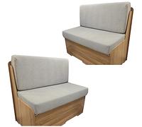 Dulepax Housses de Coussin de Rechange en Tissu Extensible pour Camping-Car avec 2 Housses de Dossier et 2 Housses de Banc - Gris