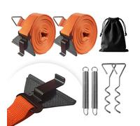Dulepax Kit de sangles d'arrimage pour auvent de caravane, camping-car, ensemble de protection contre les tempêtes très résistantes, compatible avec Fiamma/Thule Omnistor Orange