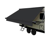 Dulepax Toile de rechange universelle pour auvent de véhicule récréatif (tissu de 2,7 m) en vinyle robuste de 552,8 g pour toutes les marques d'auvent de véhicule récréatif - Noir