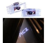 Duleutgnu Lot de 2 éclairages LED de porte de voiture Logo Projecteur Light 3D Lumière fantôme Shadow Lampe pour Peugeot (pour RCZ)