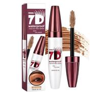 Dulhantocosh 7D Silk Fiber Mascara Waterproof Long Volume Noir Intense,7D Mascara Volume Et Longueur,Mascara Waterproof,Mascara Extension De Cils Effet Volume,Convient Aux Yeux Sensibles (Light Brown)