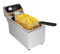 DULNICE 3.5L Friteuse electrique professionnelle INOX, Friteuse avec huile, Bouton de contrôle de température en métal, Friteuse électrique commerciale