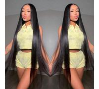 DULOVE Perruque de cheveux humains pré-bouclées avec cheveux de bébé 30 pouces 13 x 4 Lace HD Transparent Lace Front Wigs pour femme Densité 180 Densité sans colle Couleur naturelle