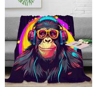 DULPER Gorille Couverture Imprimée Imprimée 3D Couverture Ultra Douce Flanelle Velours Peluche Couverture pour Voyager Lit Ou Canapé Convient Adultes Et Enfants 80x90inch(200x230cm)