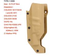 DulQuick-Étui OWB pour odorGlock Ian SW MP,avec lampe de poche TLR1 X400 X300 XC1,accessoires de chasse et de paintball,KYDEX - Type 1 X300 TAN