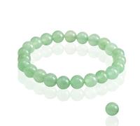 Duluok Bracelet Aventurine Verte Perles Bracelet pierre naturelle jade Pierre Naturelle Bracelet Lithotherapie en 8mm Élastique Bracelet Homme et Femme mixte d'environ 15,7 cm Extensible