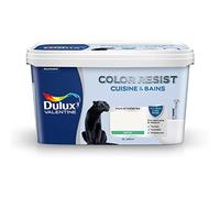 Dulux Valentine Color Resist - Peinture Intérieure Pièces Humides - Pour Murs, Plafonds, Boiseries - Lessivable et Résistante - Couleur : Blanc Satin - 2 L - 5262196