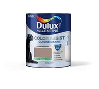 Dulux Valentine Color Resist - Peinture Intérieure Pièces Humides - Pour Murs, Plafonds, Boiseries - Lessivable et Résistante - Couleur : Taupe Satin - 0,75 L - 5261984