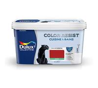 Dulux Valentine Color Resist - Peinture Intérieure Pièces Humides - Pour Murs, Plafonds, Boiseries - Lessivable et Résistante - Couleur : Rouge Industriel Satin - 2 L - 5262084