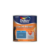 Dulux Valentine Color Resist Pièces à Vivre - Peinture Intérieure Murs, Plafonds, Boiseries - Lessivable et Résistante - Couleur : Zinc Bleu - 0,5 L