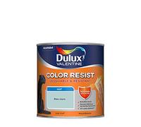 Dulux Valentine Color Resist Pièces à Vivre - Peinture Intérieure Murs, Plafonds, Boiseries - Lessivable et Résistante - Couleur : Bleu Aqua - 0,5 L