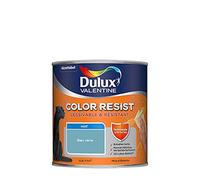 Dulux Valentine Color Resist Pièces à Vivre - Peinture Intérieure Murs, Plafonds, Boiseries - Lessivable et Résistante - Couleur : Bleu Verre - 0,5 L