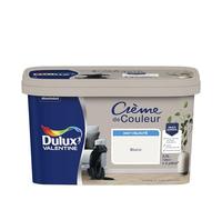 Dulux Valentine Crème de Couleur - Peinture multi-supports intérieure - Mat Blanc 2,5 L