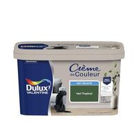 Dulux Valentine Crème de Couleur - Peinture multi-supports intérieure - Mat Vert Tropical 2,5 L