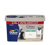 Dulux Valentine – Peinture multi-supports intérieure Crème de Couleur Satin Blanc 2,5 L +20% gratuit