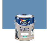 Dulux Valentine Crème de Couleur - Peinture multi-supports intérieure - Satin Bleu Vintage 5 L