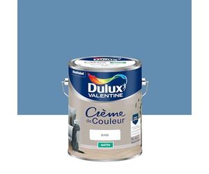 Dulux Valentine Crème de Couleur - Peinture multi-supports intérieure - Satin Bleu Vintage 5 L