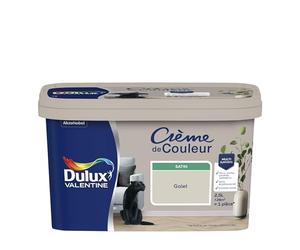 Dulux Valentine Crème de Couleur - Peinture multi-supports intérieure - Satin Galet 2,5 L