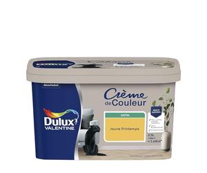 Dulux Valentine Crème de Couleur - Peinture multi-supports intérieure - Satin Jaune Printemps 2,5 L