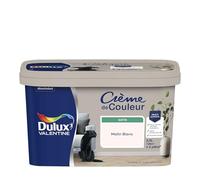 Dulux Valentine Crème de Couleur - Peinture multi-supports intérieure - Satin Matin Blanc 2,5 L