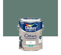 Dulux Valentine Crème de Couleur - Peinture multi-supports intérieure - Satin Vert Céladon 5 L