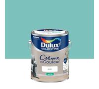 Dulux Valentine Crème de Couleur - Peinture multi-supports intérieure - Satin Vert Jade 5 L