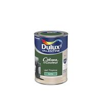 Dulux Valentine Crème de Couleur - Peinture multi-supports intérieure - Satin Vert Tropical 1,25 L