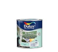 Dulux Valentine ECRAN+ MULTI-SUPPORTS EXTERIEURE - Peinture en Phase Aqueuse pour l'Éxtérieur et l 'Intérieur - Satin Mer du Sud 0,5 L