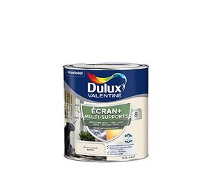Dulux Valentine ECRAN+ MULTI-SUPPORTS EXTERIEURE - Peinture en Phase Aqueuse pour l'Éxtérieur et l 'Intérieur - Satin Blanc Cassé 0,5 L