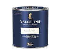 Dulux Valentine - La VALENTINE - Peinture intérieure en phase aqueuse de haute qualité - Couleur intense & pouvoir couvrant élevé - Mat Velouté Blanc Taj Mahal 0,5 L
