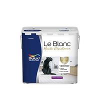 Dulux Valentine Le Blanc Haute Resistance - Peinture Intérieure Murs, Plafonds et Boiseries - Pièces sèches et humides - Velours Blanc 5 L