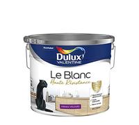Dulux Valentine Le Blanc Haute Resistance - Peinture Intérieure Murs, Plafonds et Boiseries - Pièces sèches et humides - Velours Blanc 10 L
