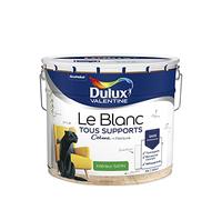 Dulux Valentine Le Blanc Tous Supports Crème de Peinture - Peinture Intérieure Murs, Plafonds, Boiseries et Radiateurs - Satin Blanc 10 L