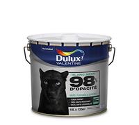 DULUX VALENTINE Peinture 98% d'Opacité - Murs, Plafonds, Boiseries - Satin Blanc 10L 5262304