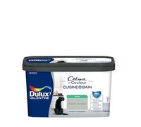 Dulux Valentine Peinture Intérieure Crème de Couleur Cuisine et Salle de Bain - Pièces Humides Murs et Boiseries - Résistant aux taches et à l'humidité - Satin Douceur de l'Aube 2 L