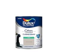 Dulux Valentine Peinture Intérieure Crème de Couleur Cuisine et Salle de Bain - Pièces Humides Murs et Boiseries - Résistant aux taches et à l'humidité - Satin Grain de Sable 0,75 L