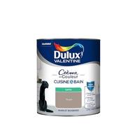 Dulux Valentine Peinture Intérieure Crème de Couleur Cuisine et Salle de Bain - Pièces Humides Murs et Boiseries - Résistant aux taches et à l'humidité - Satin Taupe 0,75 L