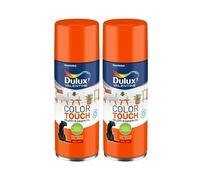 Dulux Valentine Peinture Intérieure et Extérieure Aérosol Color Touch - Brillant Mandarine 400 ml - Lot de 2