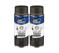 Dulux Valentine Peinture Intérieure et Extérieure Aérosol Color Touch - Effet Métal Noir Métallisé 400 ml - Lot de 2