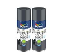 Dulux Valentine Peinture Intérieure et Extérieure Aérosol Color Touch - Mat Anthracite 400 ml - Lot de 2
