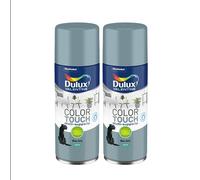 Dulux Valentine Peinture Intérieure et Extérieure Aérosol Color Touch - Satin Bleu Gris 400 ml - Lot de 2