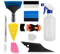 Dulynva 19 Pièces Raclette pour Film, Ensemble de Raclettes de Haute Qualité, avec Couteau Universel Rétractable, Raclette et Outils à Longue Portée pour Teinter Les Vitres, Kit D'outils De Tournage