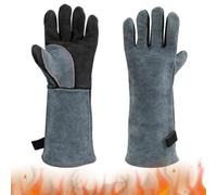 Dulynva Gant Soudure en Cuir Gants de Soudage gants de travail avec coutures en Kevlar, Forge gant anti chaleur pour cheminée, cuisine, four, barbecue, manique, jardinage, Anti-Morsure Animale