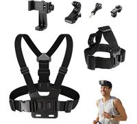 Dulynva Lot de 6 Harnais Poitrine Fixation Sangles de Caméra d'action Harnais Tete Bandeau Harnais Telephone Poitrine 3 en 1 Support de Caméra Sport Compatible avec GoPro Hero DJI Osmo et Telephone