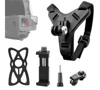 Dulynva Support de Menton Casque de Moto pour GoPro Hero 12/11/10/9/8/7/6/5/4, DJI OSMO Action, Insta360, Silicone Antidérapant, Facile à Installer, Accessoires de Caméra d'action