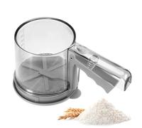 Dulynva Tamis Farine Acier Inoxydable Double Maille Tamis à Farine à Une Main Saupoudreuse Sucre Glace avec Couvercle 3 Tasses Passoire à Farine pour Farine d'Abricot, Cacao, Matcha, épices