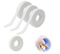DULZEN 3 Rouleaux Blanc Ruban Adhésif Strap Sport Tape pour Doigt avec Adhésif extra Fort Déchirable Tape Sportive, pour Doigts, Chevilles, Poignets, l'Escalade, Musculation (1,25cm*10m)