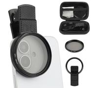 DULZEN 52mm Filtre CPL Avec boîte de rangement Filtre Polarisant Circulaire Réduction des Reflets et des Éblouissements Adaptateur à Clipser pour iPhone Samsung et Autres Smartphones